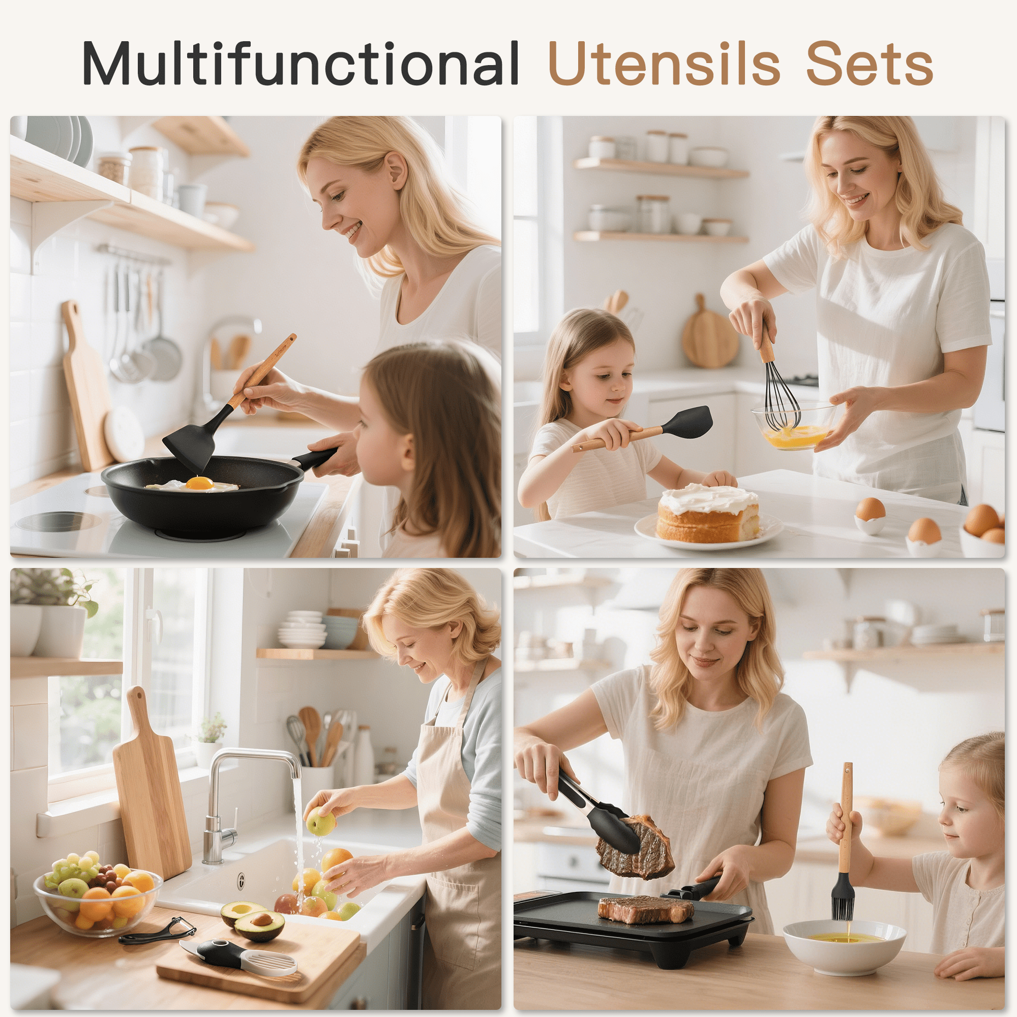 Astercook Silicone Cooking Utensils Set, 38 PCS Kitchen Utensils Set for 446°F Heat Resistant, Food Grade Utensil Set... - Image 6