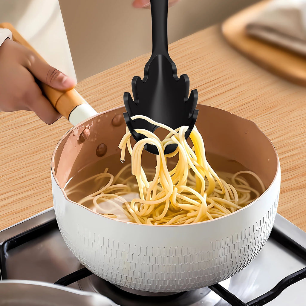 Black Silicone Cooking Utensils Set - 446°F Heat Resistant Kitchen Utensils,Turner Tongs,Spatula,Spoon,Brush,Whisk,Ki... - Image 4